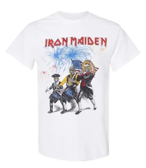 Discover 1985 Iron Maiden Fourth Of July Tour New White T-Shirt