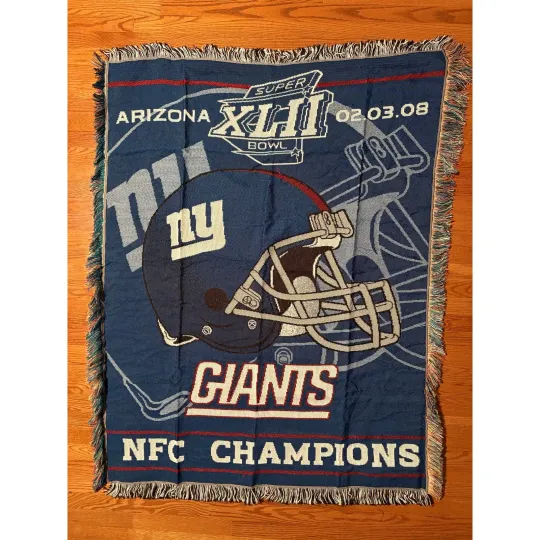 New York Giants Super Bowl XLII Woven  Blanket 58x45 – The Northwest Company