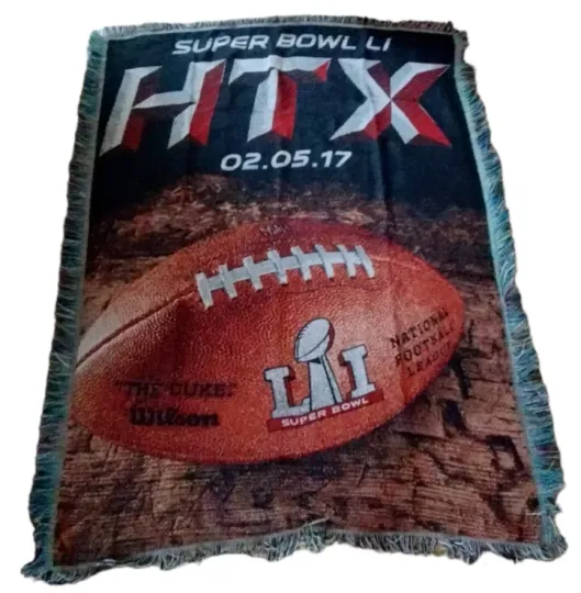 football Super Bowl 51 LI The Duke Wilson HTX 02/05/2017 Blanket Throw 48" x 60"