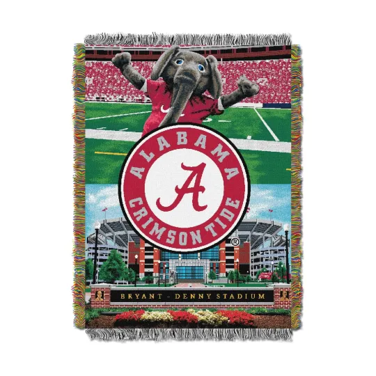 Discover NCAA "Home Field Advantage" Woven Tapestry Throw Blanket,...