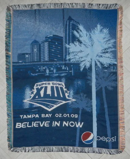 Super Bowl XLIII 43 football Football Tampa Bay Pepsi Woven Throw Blanket Tapestry