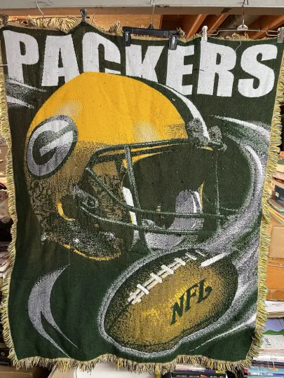 Discover Green Bag Packers football Football Throw Blanket 44x55 Northwest Co Afghan Tapestry
