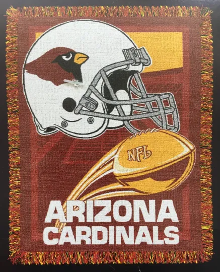 Discover Arizonna Cardinals 48"x 60" Triple Woven Jacquard Knit Throw Blanket W/ Fringe