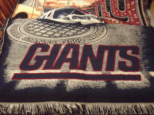 Discover New York Giants 2000 football Football Woven Throw Blanket  46" X 60" NEW In Package