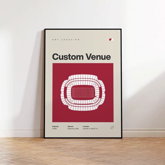 Discover Custom Sports Venue Poster, Any Team or College Stadium Print, Mid Century Modern Poster, Sports Bedroom Posters, Minimalist Office Wall Art