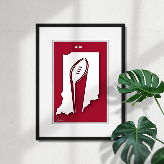 Discover Indiana Hoosiers 2025 National Champions Art Print | Licensed Minimalist College Football Artwork by S. Pres ton