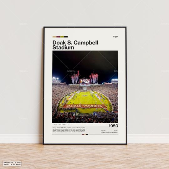 Discover Doak S. Campbell Poster, FSU Seminoles Poster Print, NCAA Stadium Poster, CFB Art, Sports Poster, Football Fan Gift, Modern Art