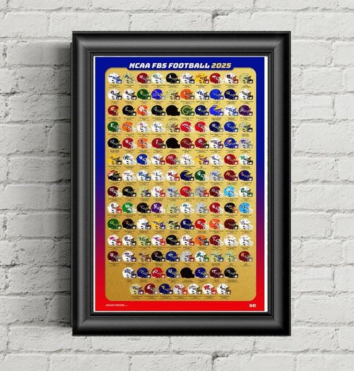 D1, FBS, College Football, Printed Poster, sports Wall Art