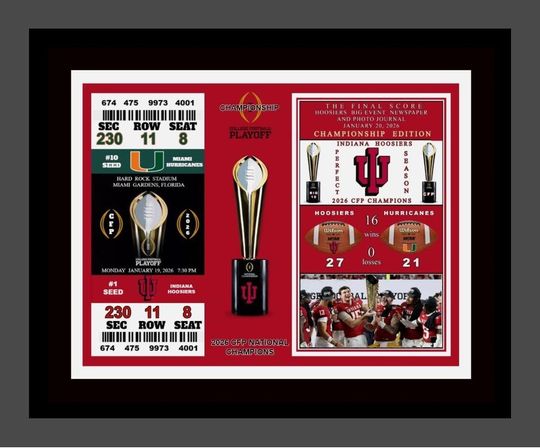 Discover Indiana Hoosiers 2026 CFP Football National Champions Poster