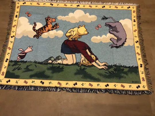 Discover DISNEY VINTAGE CLASSIC POOH WOVEN THROW BLANKET WALL HANGING