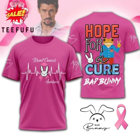 Discover Bad Buny Tackle Breast Cancer 2026 3D T Shirt