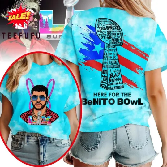 Discover Bad Buny The Best Half Time Bowl 2026 Unisex Print 3D Shirt