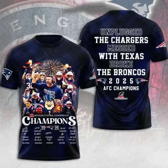 Discover Patriots 2025 Champions 3D Apparel Limited Edition T-Shirt