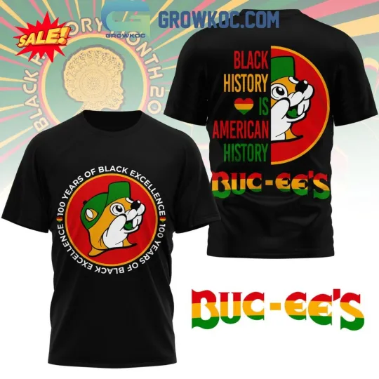 Discover Buc-ee’s Black Month 100 Years 3D T-Shirt S-5XL