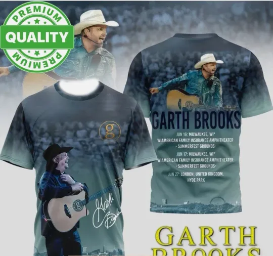 Discover Garth Brooks Concert Tour 2026 3D AOP Shirt Unisex