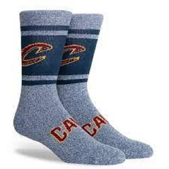 Cleveland Cavaliers NBA Mens Large Socks Fits 6-12 PKWY Varsity Crew Navy Wine