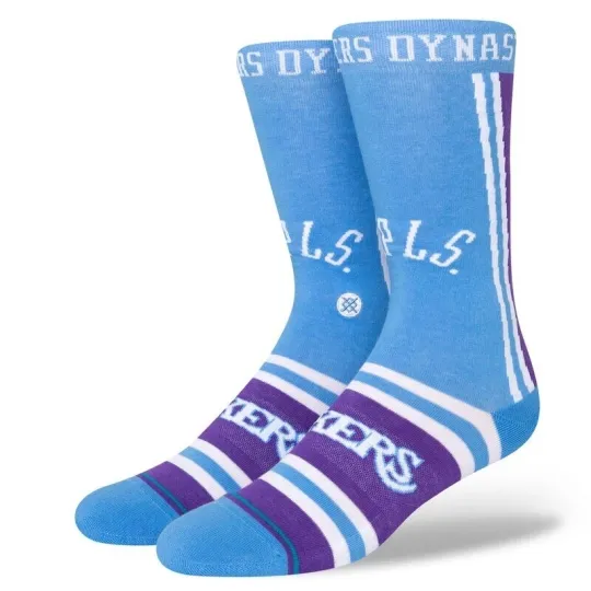 Stance Adult Purple Crew Cotton NBA 2022 LA Lakers City Edition Casual Sock Sz L