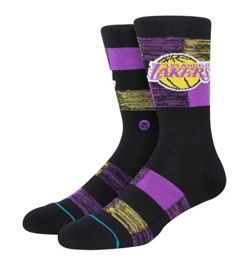 Discover Stance Adult Black Crew NBA Basketball Los Angeles Lakers Cryptic Socks L 9-13