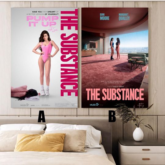 Discover The Substance (2024) Movie poster,Frameless canvas posters,Vintage posters,Holiday gift,Room decorations,Christmas gifts