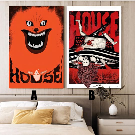 House (1977) Movie Poster, Vintage Vertical Frameless Poster for Room Decor and Holiday Gift