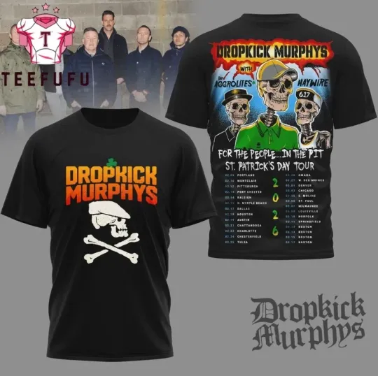Discover Dropkick Murphys 2026 Tour AOP 3D T-Shirt