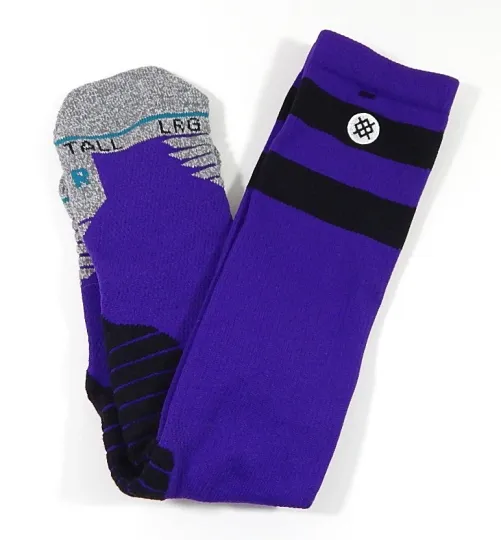 Discover 1-Pair Charlotte Hornets NBA Stance Core Team Issued Socks Purple Large Tall New
