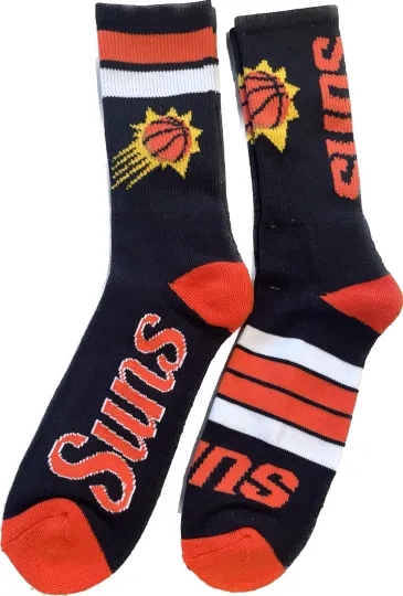 Discover NBA Phoenix Suns 2 Pack Mens Large Crew Socks Fits 10-13 KD Booker Durant Retro