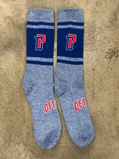 Discover Detroit Pistons NBA Mens Large Socks Fits 6-12 PKWY Varsity Crew Royal Red