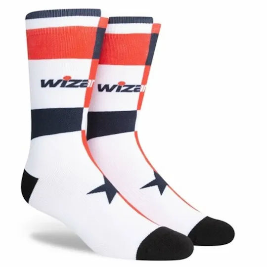 Discover Washington Wizards NBA Mens Large Socks Fits 6-12 PKWY Home Away Split Logo Gift