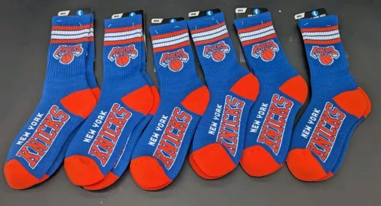Discover FBF New York Knicks 6 Pairs Graphic Socks Crew NBA Mens Size Medium NWT