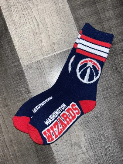 Discover WASHINGTON WIZARDS NBA BASKETBALL LOGO BLUE DEUCE CREW SOCKS YOUTH KIDS