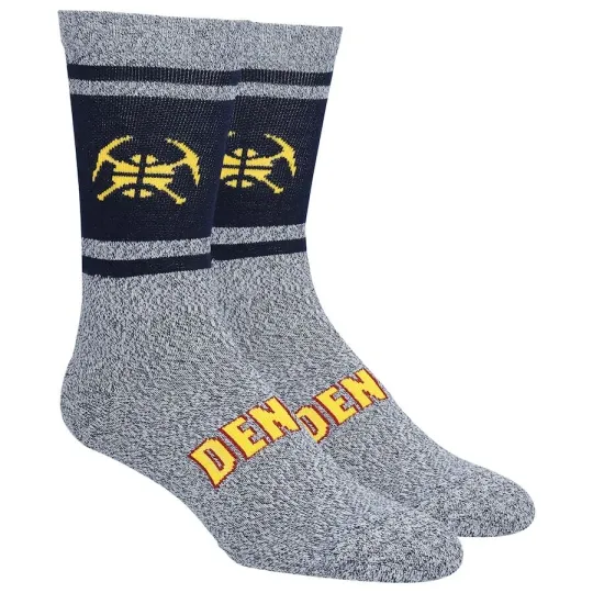 NBA Denver Nuggets Mens Varsity Crew Socks Large Fits Size 6-12 Nikola Jokic