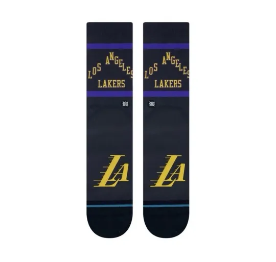 Discover Stance Los Angeles Lakers NBA City Edition CREW Socks Men’s LARGE Black Purple