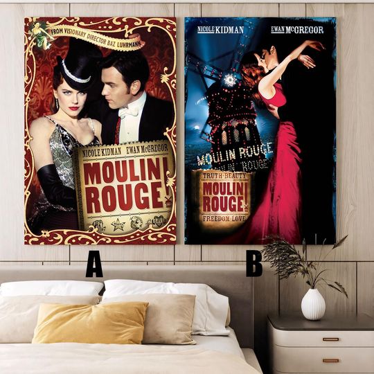 Discover Moulin Rouge! (2001) Movie Poster - Vintage Frameless for Home & Living