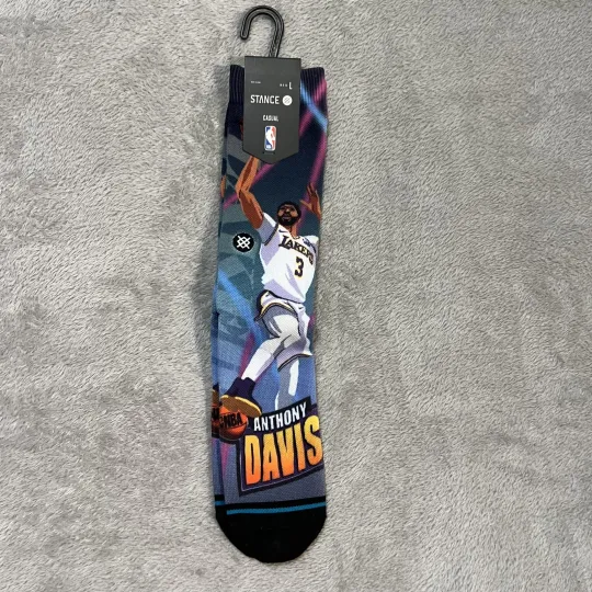 Discover Stance Anthony Davis Socks Mens Large Multicolor NBA Crew Lakers Basketball