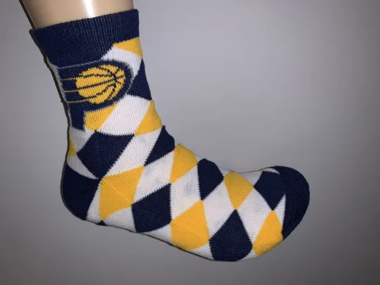 Discover INDIANA PACERS NBA BASKETBALL MENSARGYLE PATTERN SOCKS LARGE