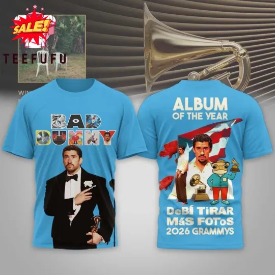 Discover Bad Buny DeBi Tirer MaS Foto 2026 Grammys 3D Shirt