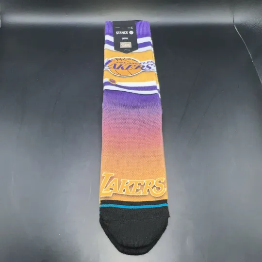 Discover Stance NBA Los Angeles Lakers Fader Crew Socks, Men's Size Large