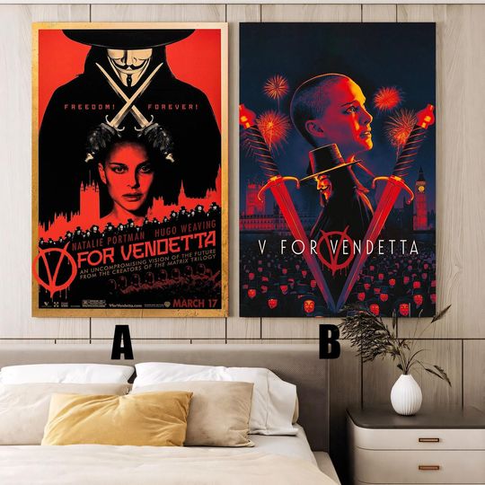 Discover V for Vendetta (2006) Movie poster,Frameless canvas posters,Vintage posters,Holiday gift,Room decorations,Christmas gifts