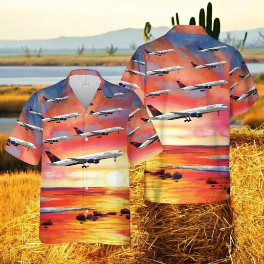 Delta Air Lines Boeing 757 Hawaiian Shirt