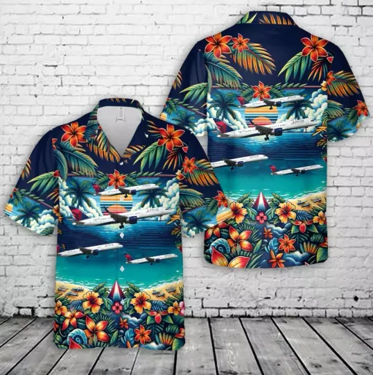 Delta Air Lines Boeing 757-232 Hawaiian Shirt