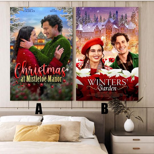 Discover Christmas at Mistletoe Manor (2025) Movie poster,Frameless canvas posters,Vintage posters,Holiday gift,Room decorations,Christmas gifts