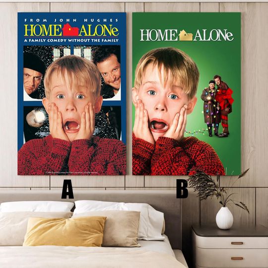 Home Alone 1990 Movie Poster, Vertical Vintage Frameless Decor, Holiday and Christmas Gift