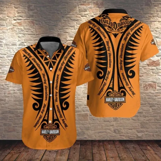 Discover Harrley Racing Daviidso'n Hawaiian Button Down Shirt Unisex Adults