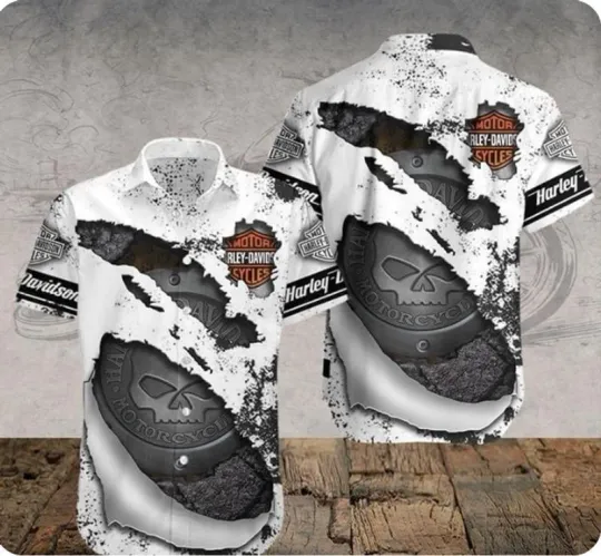 Discover Harrley Racing Daviidso'n Hawaiian Button Down Shirt Unisex Adults