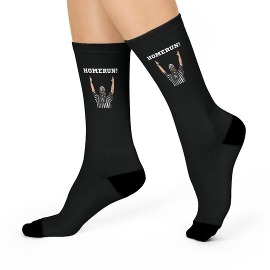 Discover Homerun Baseball Umpire Crew Socks | Cushioned Crew Socks