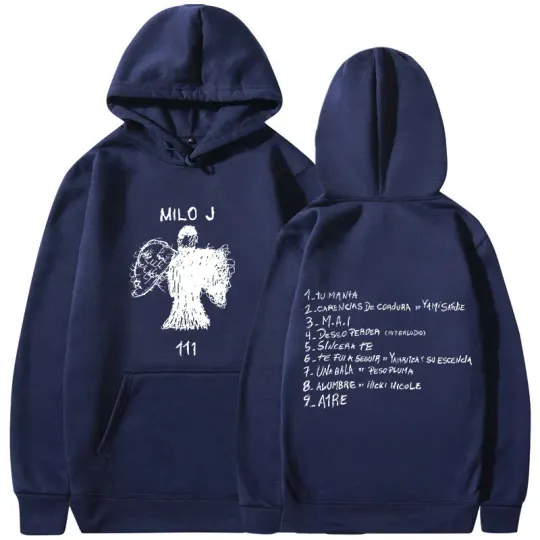 Discover Milo J Hoodie 111 Album Merch Hoodie Sportswear Men's and Women's Fashion Hip Hop Retro Long Sleeve Hoodie