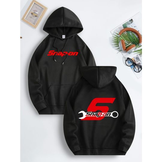 Discover Snap on graphic hoodie with casual regular design, front pocket with slight elasticity and drawstring, suitable for all seasons