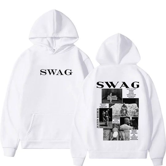 Discover Justin Bieber's SWAG Tour 2025 album Merch pattern printed men's hoodie Rock fashion hoodie high-quality hoodie