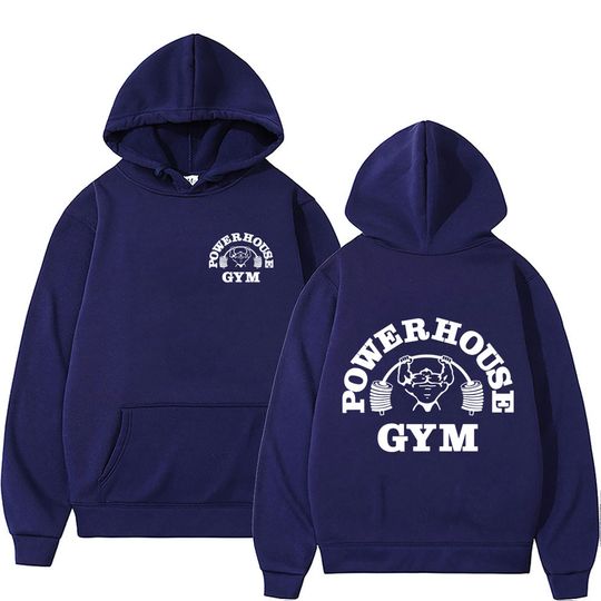 Powerhouse Gym Logo Men's and Women's Hoodies  Harajuku Geek Fitness Hoodies  Large Long Sleeve Fashion Casual Sweaters
